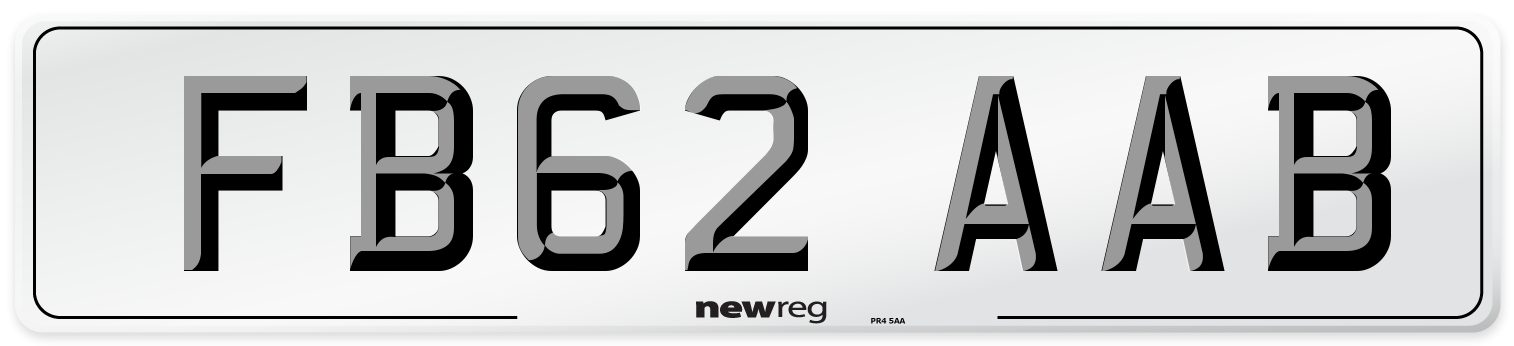 FB62 AAB Number Plate from New Reg